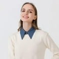thumbnail image 5 of Zhengup Fake Collar Detachable Dickey Collar Blouse Half Shirts Peter Pan Lapel Shirt Collar Faux False Collar for Women Girls, 5 of 7
