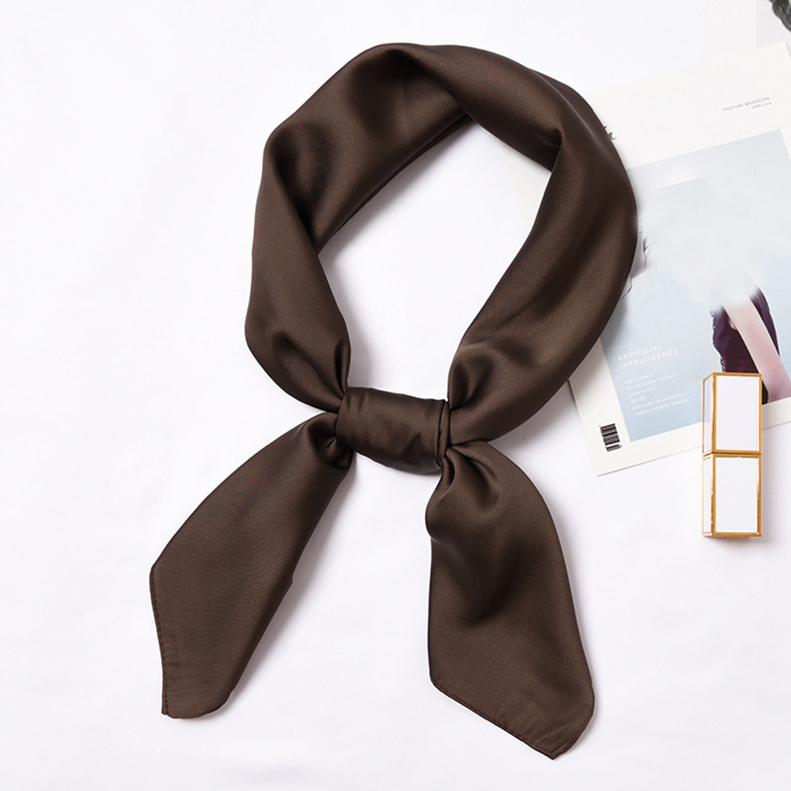 Silk Scarf Small Scarf Retro Small Silk Scarf Scarf Decoration Simpled Wind Small Scarf Seadscarf Women 70*70Cm