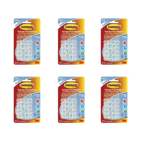 Command Christmas Commercial 3M 17026 Command Adhesive Hooks Wire Clips Hangs Xmas Fairy Lights 20 Clear, 6PK ()