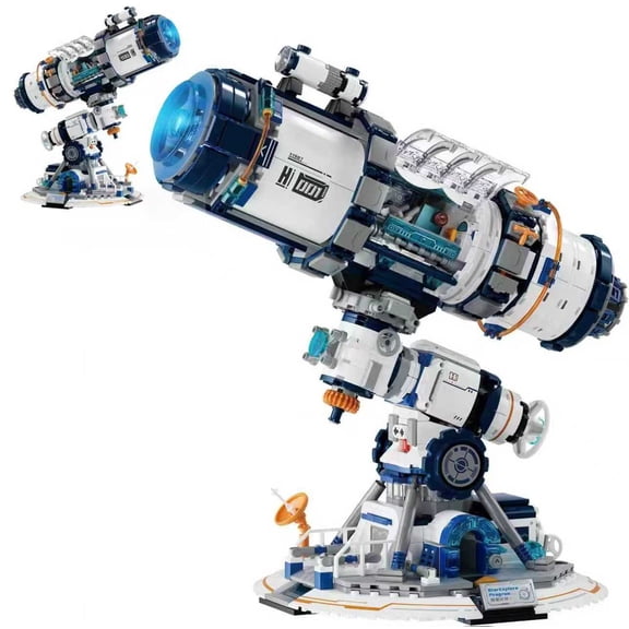 Space Telescope Building Sets with Lights, Planet Station Building Toys for Adults, 70009 Science Space Exploration Telescope Hobby Model Gift for Teens Kids 8  (995PCS)