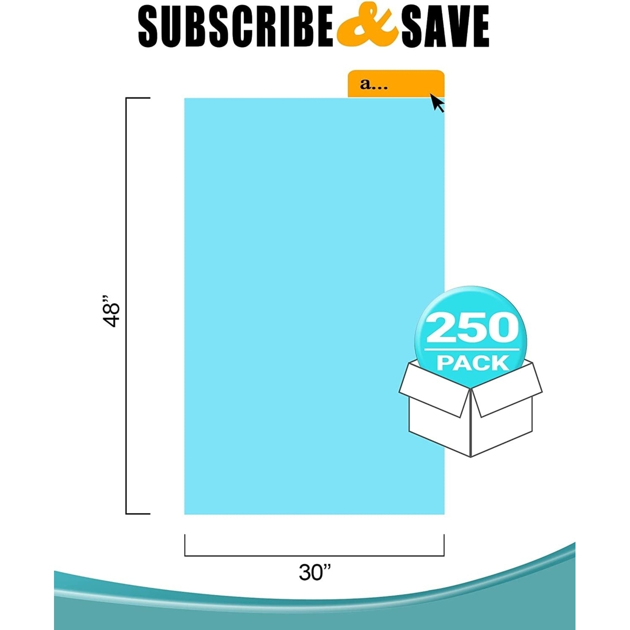250 Pack Blue HDPE Trash Can Liners 30" x 48" 75–100 LB Ultra Thin 21 Micron
