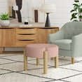 thumbnail image 2 of HomePop Luna Round Upholstered Ottoman, Pink Boucle, 2 of 8
