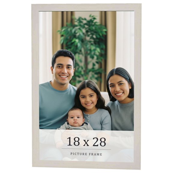 18x28 Frame White Wheat Solid Wood Picture Frame | Moulding Width 0.75 Inches | Interior Depth 0.5