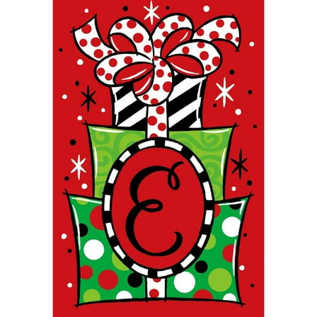 Custom Decor Garden Flag - Gift Stack Monogram E