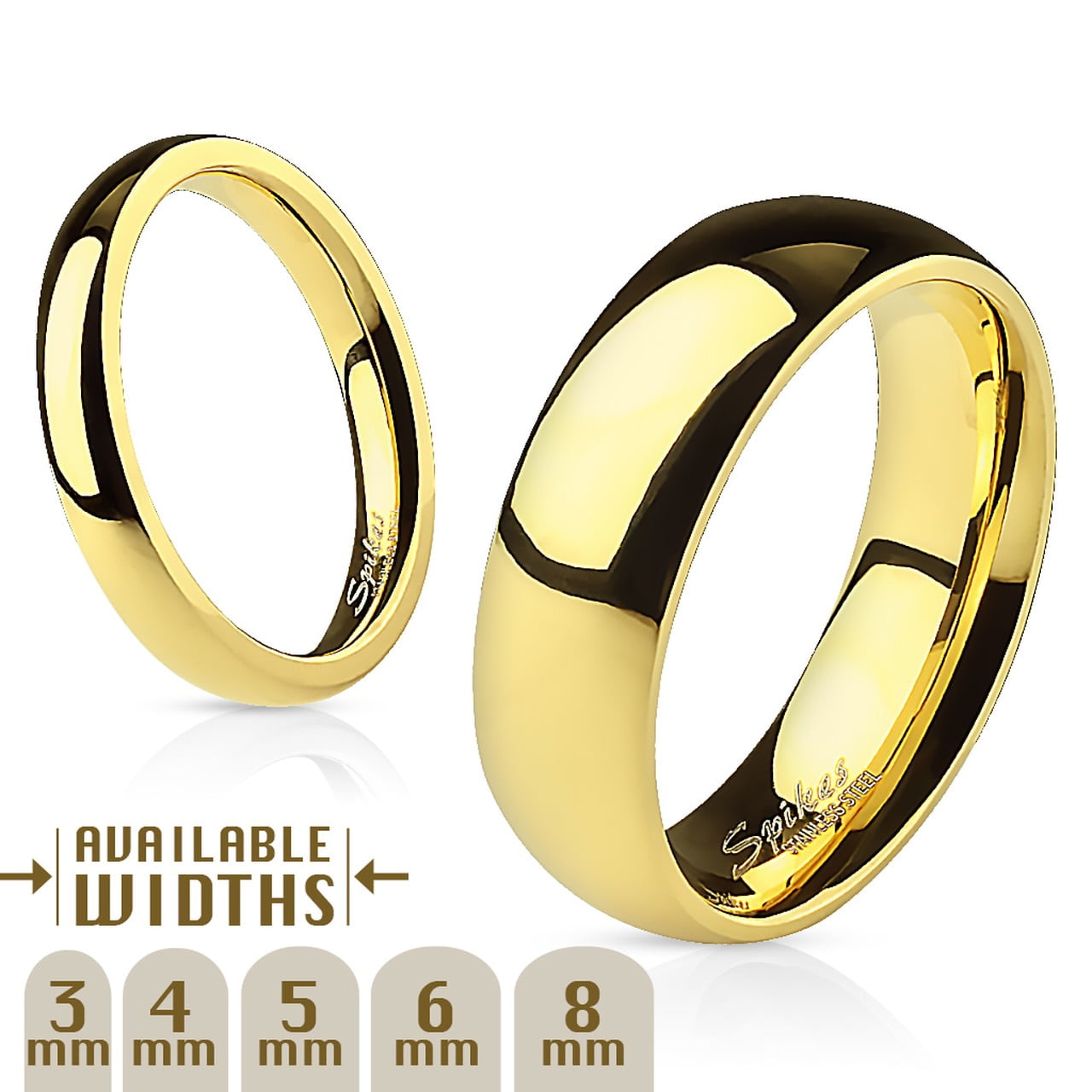 Plain TITANIUM RING BAND with Gold Plated Engravings size 11 in Gift Box 