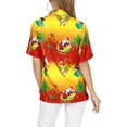 thumbnail image 4 of HAPPY BAY Women's Beach Funny Santa Claus Blouse Shirt Top Flamingo Shirts Short Sleeve Hawaiian Christmas Tree Dresses for Women XXL Santa Surf, Orange, 4 of 7