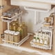 thumbnail image 3 of Yuarrent Estante de almacenamiento de condimentos de acero al carbono para una larga duración en forma de L que se adapta debajo del baño Cocina y Comedor blanco, 3 of 6