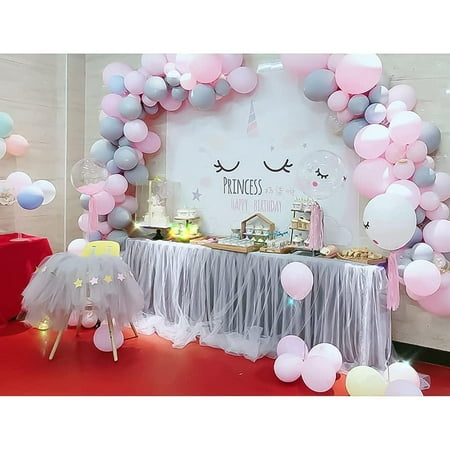 

Pengpaig Table Skirts for Rectangle Tables Tulle Table Skirt for Rectangle Polyester Table Cloth for Banquet Weddings Birthday Parties Bridal Shower Baby Shower White 3M Gray 3m