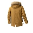 thumbnail image 3 of YLSDY Men's Winter Jacket Faux Fur Hood Thick Warm Fleece Lined Windproof Waterproof Snow Coat Outerwear Thick Warm Winter Jacket Yellow XL, 3 of 3