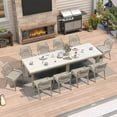 thumbnail image 3 of PURPLE LEAF 11-Piece Patio Dining Set for 10, Outdoor Table and Wicker Chairs with Cushions, Patio Dining Table Set for Garden, Backyard, Deck, Champagne, 3 of 9