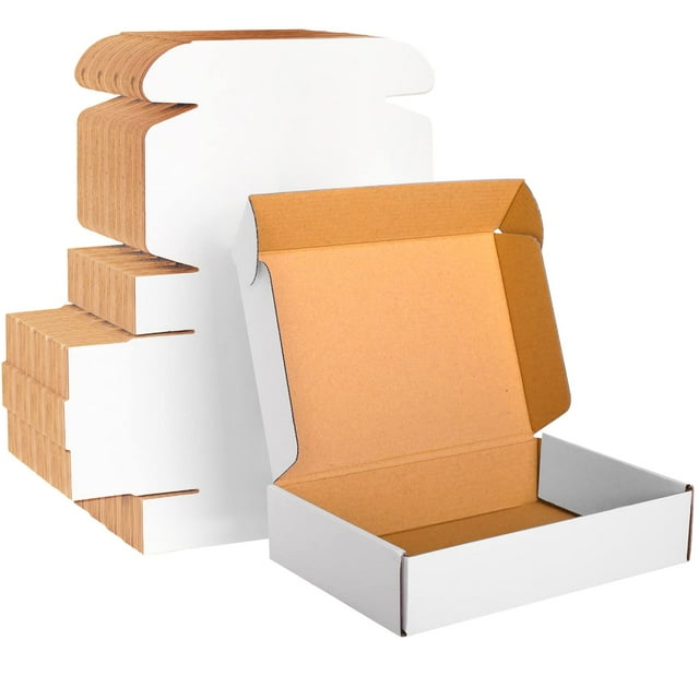 Cajas de cartón blancas de 9x6x2 - Paquete de 30 cajas de envío para embalaje corrugado de envío por correo para pequeñas empresas