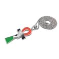 thumbnail image 2 of iJewelry2 Egyptian Afro-Flag Colored ANKH Cross with Queen Nefertiti Motif Silver Tone Rope Chain Pendant Necklace 20'', 2 of 5