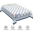 thumbnail image 6 of 60x84inches Rectangle Table Cloth Blue White Faience Print Pattern with Bright Color Floral Tablecloth Waterproof and Stain Resistant Table Cover for Kitchen Dining Room Buffet Banquet Party, 6 of 7