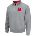 thumbnail image 2 of Men's Colosseum Heathered Gray Nebraska Huskers Tortugas Team Logo Quarter-Zip Jacket, 2 of 3