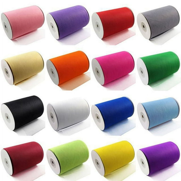 6" Tulle Fabric 200 Yd (600 Ft) Roll Spool Wedding Bow Decoration Craft Tutu  - Walmart.com