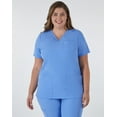 thumbnail image 4 of Hanes Comfort Fit Scrubs Women's Rib Back Scrub Top Ceil Blue 3XL, 4 of 10