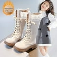 thumbnail image 2 of lnmuld Kids Boots Stylish Girls Ankle Boots with Decorative Lace Trim Cozy for Cold Weather Comfortable Everyday Wear Durable Sole Design Youth Footwear Ideal Winter Season Size:4-4.5 Years, 2 of 9