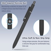 Black Pens 12 pcs Retractable Black Ink Gel Pens, 0.5mm Fine Point Pen Set, Writing Pens for Work Campus, Quick-drying Smooth Writing Aesthetic Journal Pens for Men & Women