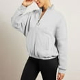 thumbnail image 2 of Under 10$ Buigttklop Women'S Casual Hoodless Sweatshirts Long Sleeve Half Zippered Hooded Collar Shirt, 2 of 6