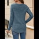 thumbnail image 5 of Camisa de Larga con Cuello en V para Mujer, Túnica de Otoño, Suéter Informal Elegante, Ropa y . Azul XL, 5 of 9