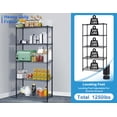 thumbnail image 2 of 5 Tier Wire Shelving Rack, Adjustable Metal Storage Shelves Large Storage Shelving Unit Heavy Duty with Leveling Feet Commercial Grade Freestanding Steel Layer Rack Storage for Garage Pantry Kitchen, 2 of 7