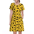 thumbnail image 1 of Balery Dinosaur Vestidos sueltos de manga corta para mujer, vestidos de verano 2025, vestidos casuales de corte A con vuelo., 1 of 6