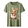 thumbnail image 3 of Tops de Cuello Alto para las Mujeres Amante Impreso Camiseta Cuello Redondo Manga Corta, Poliéster Spandex, 3 of 7