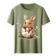 thumbnail image 3 of Tops de Cuello Alto para las Mujeres Amante Impreso Camiseta Cuello Redondo Manga Corta, Poliéster Spandex, 3 of 7