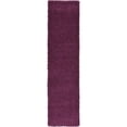 thumbnail image 1 of Unique Loom Solid Shag Modern Plush Area Rug 2' 6 x 10' Runner Eggplant Purple, 1 of 2