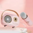 thumbnail image 3 of InsCrazy Speakers with Microphone for Kids Adults, Mini Karaoke Machine Karaoke Machine for Kids and Adults Cute Karaoke Set Portable Bluetooth Speaker with Microphone Retro Handheld, 3 of 6