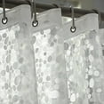thumbnail image 6 of Gusaloo Semi-transparent Square Grid Shower Curtain Glitter Translucent Shower Curtain with Hooks, 72" x 72", 6 of 7
