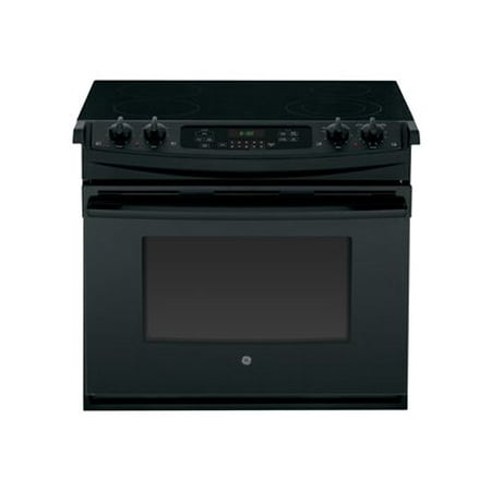 GE - 4.4 Cu. Ft. Self-Cleaning Drop-In Electric Range - Black