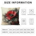 thumbnail image 5 of JRXY  Flower Pillow,Home Decorative Throw Pillow Cover Red Poppy Flower Beige Floral Waist Lumbar Throw Pillow case Cushion Cover Sofa Home Decorative Rectangle Oblong White, 5 of 5