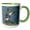Green/White, variant on 3drose, Drake, Male Mallard Duck, 11oz Two-tone Red Mug