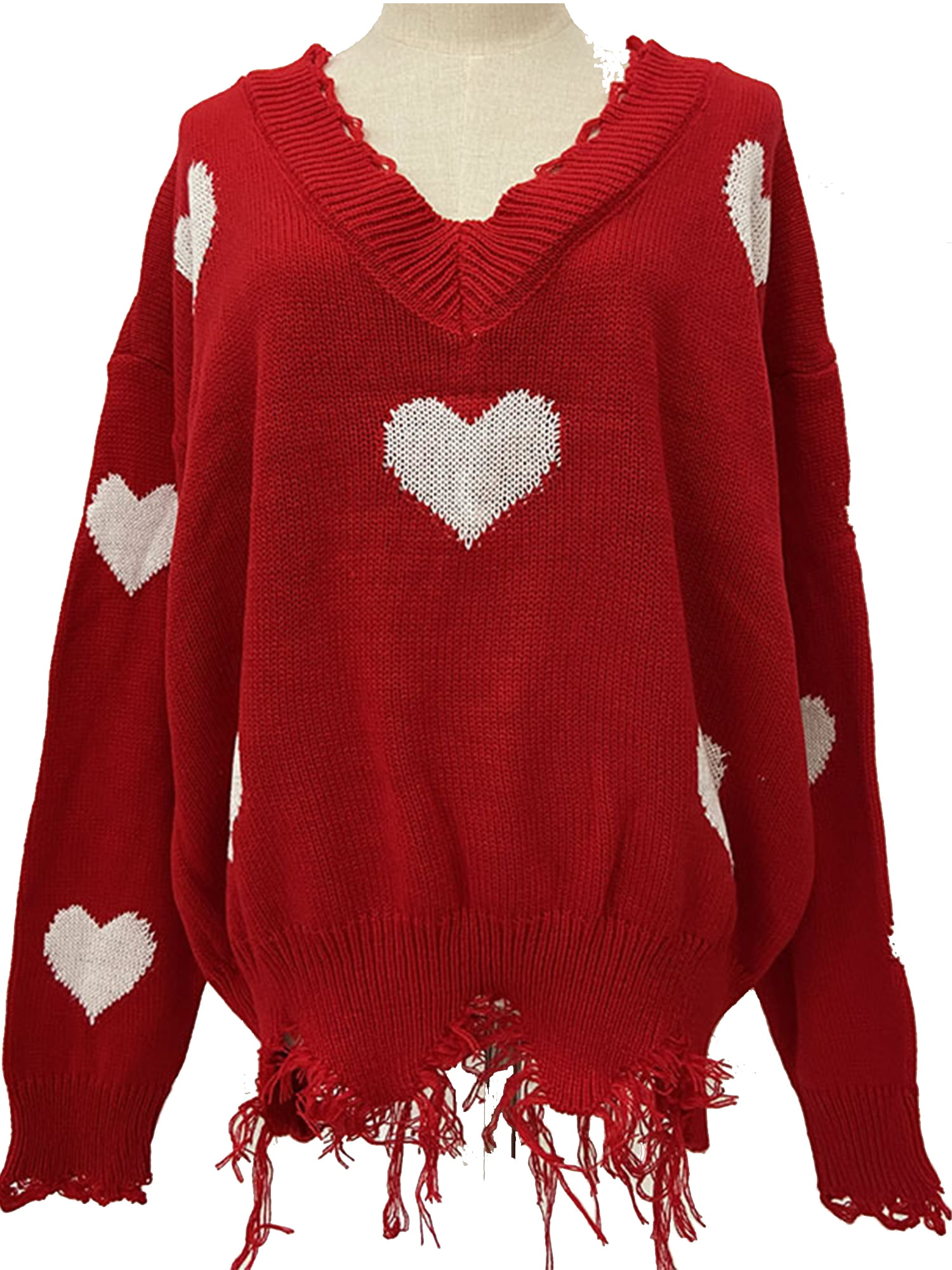 Women Sweaters and Pullovers Knitwear Letter Print red Christmas Sweater