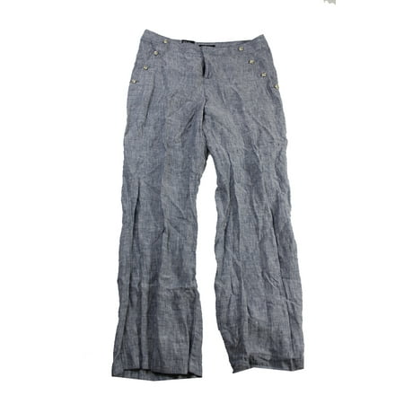Inc International Concepts Indigo Wide-Leg Linen Sailor Pants 16