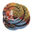 thumbnail image 1 of National Tree RAC-HJRS18117-1 Santa Delivering Gifts By Tree Metal Plates, Green - Set of 4, 1 of 1