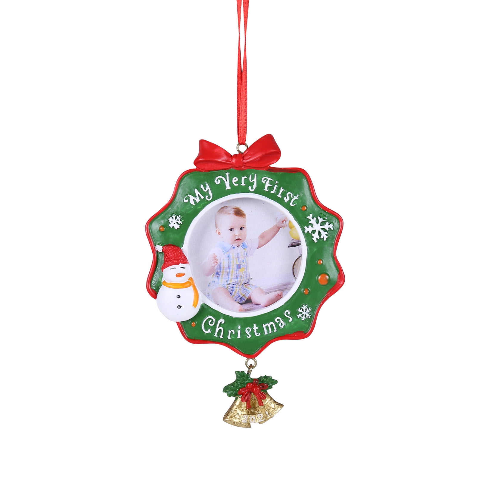 Babys First Christmas Ornament 2021 Picture Christmas Photo Ornament