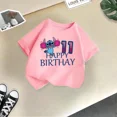 thumbnail image 3 of Camiseta de algodón para niños y niñas con cuello redondo, regalo de cumpleaños de Disney Stitch, kawaii, ropa informal de moda para niños y niñas, 3 of 5
