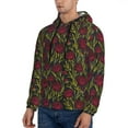 thumbnail image 3 of Goofa Burgundy Peony Flowers for Men's Hooded Sweatshirt - Lightweight Pullover Hoodie with Kangaroo Pocket, Perfect for Everyday Wear-Small, 3 of 7