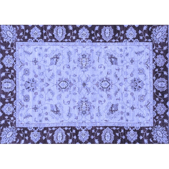 Ahgly Company Indoor Rectangle Abstract Blue Modern Area Rugs, 5' x 7'