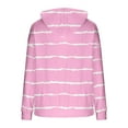 thumbnail image 5 of SwiftWear Women's Drop-Shoulder Striped Fleece Hoodie Oversized Casual Pullover Soft Fluffy Loungewear with Front Pocket Pink, 5 of 5