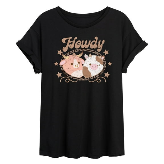 Squishmallows - Howdy Cows - Womens Oversized Graphic T-Shirt