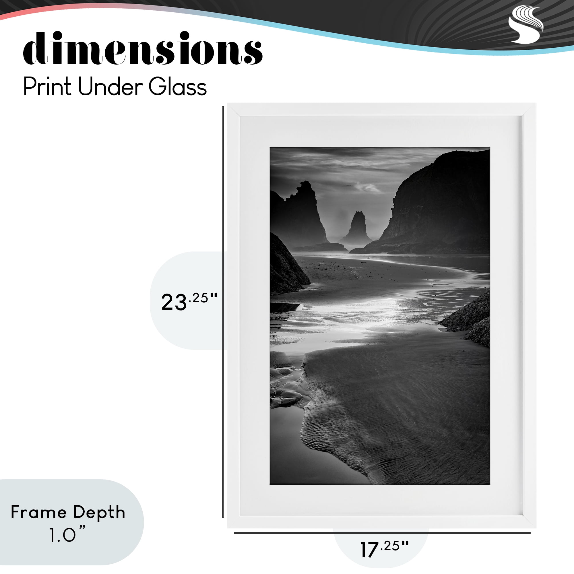 Stupell Industries Last Light On Bandon Beach White Framed Print Under Glass, design by Rick Berk