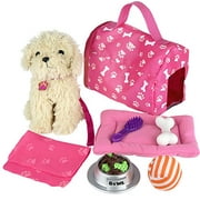 Click N' Play 9 Piece Doll Puppy Set and Accessories. Perfect for 18 inch American Girl Dolls