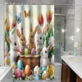 thumbnail image 6 of Vggrvlo Bath Savings Bathroom Shower Curtain with 12 Hooks Premium PEVA Cute Heavy Duty Shower Curtain for Hotel 72"x72", 6 of 6