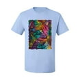 thumbnail image 3 of Colorful Cat Portrait | Cat Lover Owner | Dean Russo Art Animal Lover Men's T-Shirt, Light Blue, XL, 3 of 5