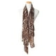thumbnail image 1 of Wartleves Bufanda con estampado de leopardo para mujer, estola de gasa vintage, suave, informal, Harajuku, 1 of 7