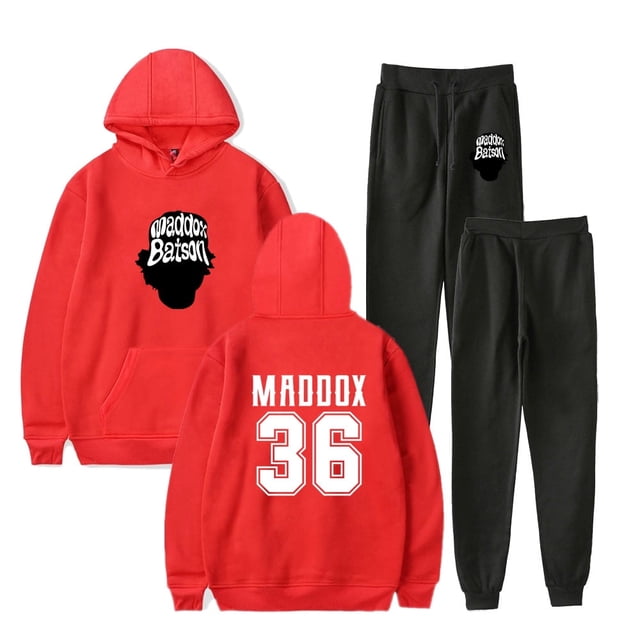 Maddox Batson Logo Sudaderas con capucha Pantalones Jogger Road To Indio Tour Merch Conjunto de ropa de calle de moda unisex