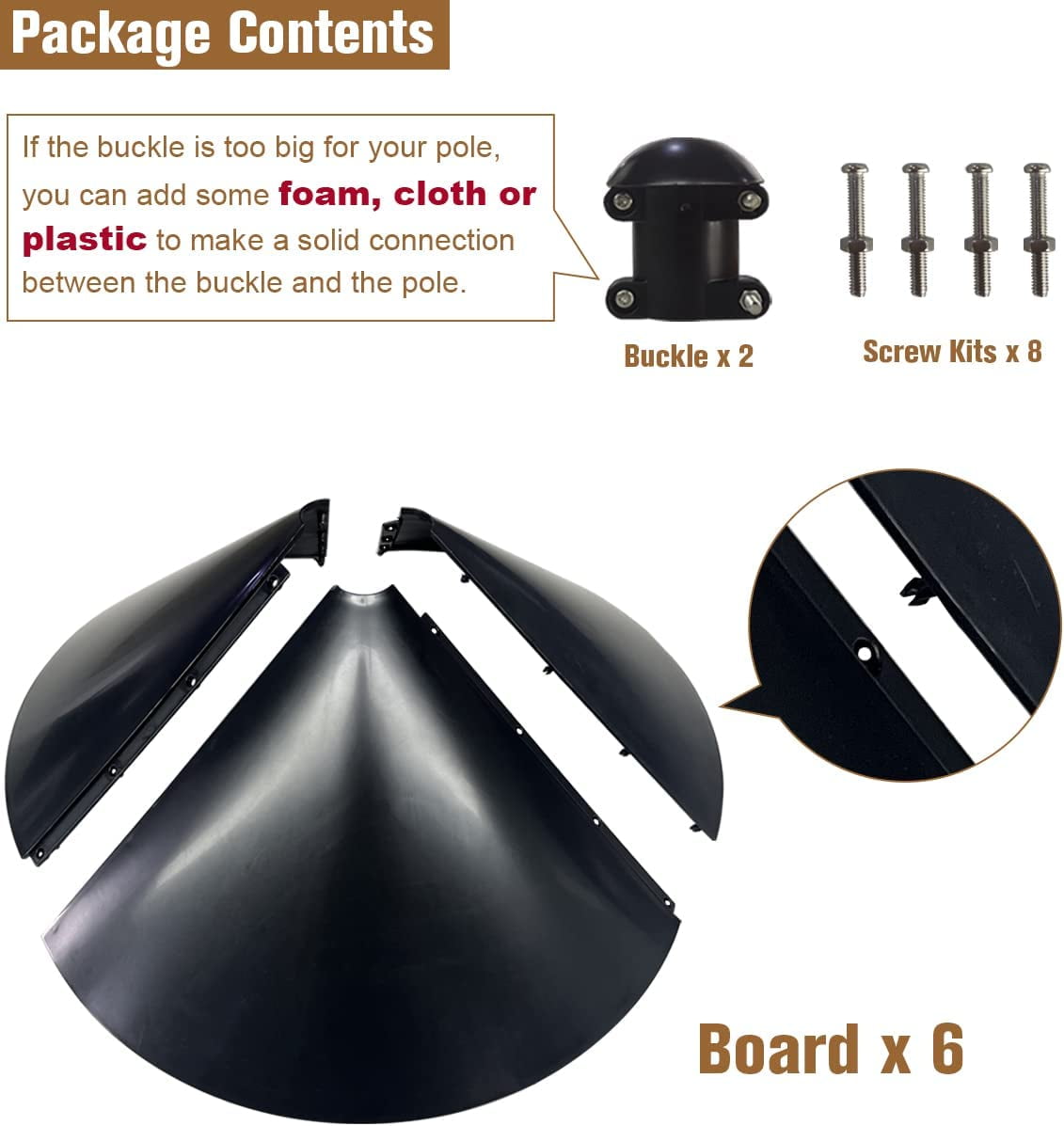 Squirrel Baffle for Bird Feeder Pole, Outside Pole Mount Bird House Guard for Outdoor Shepherd’s Hook, 19 Inch Diameter, 2 Packs